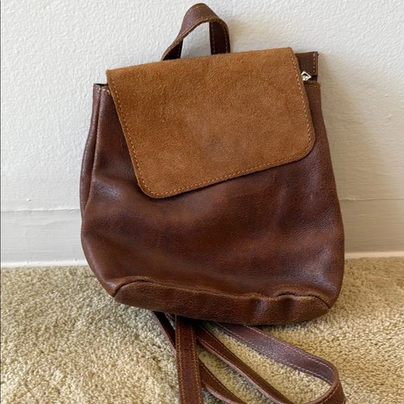 Brandy Melville Brown Leather Backpack - Picture 1 of 4